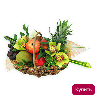 Нажмите для просмотра Корзины Экзотика, Доставка цветов Красноярск Корзина с экзотическими фруктами